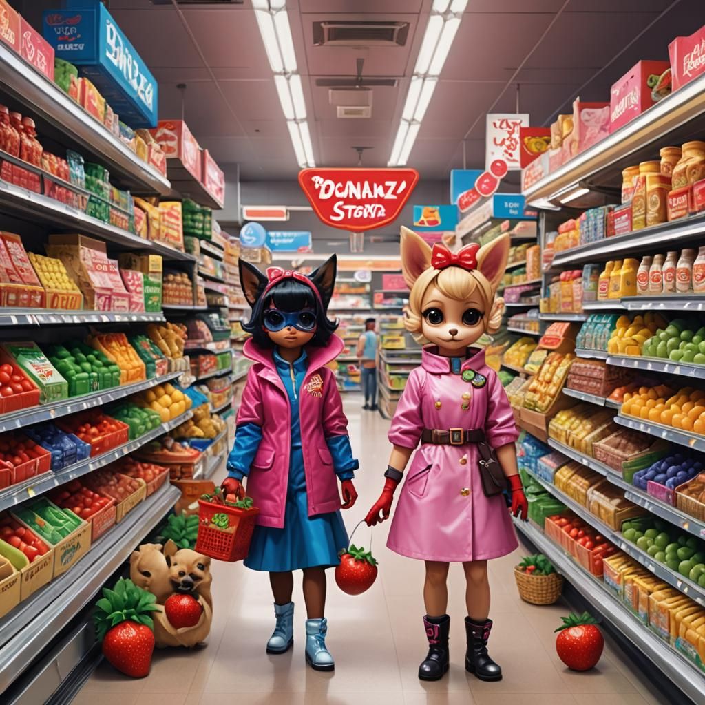 Galactic Supermarket Adoption: Funky AI Art