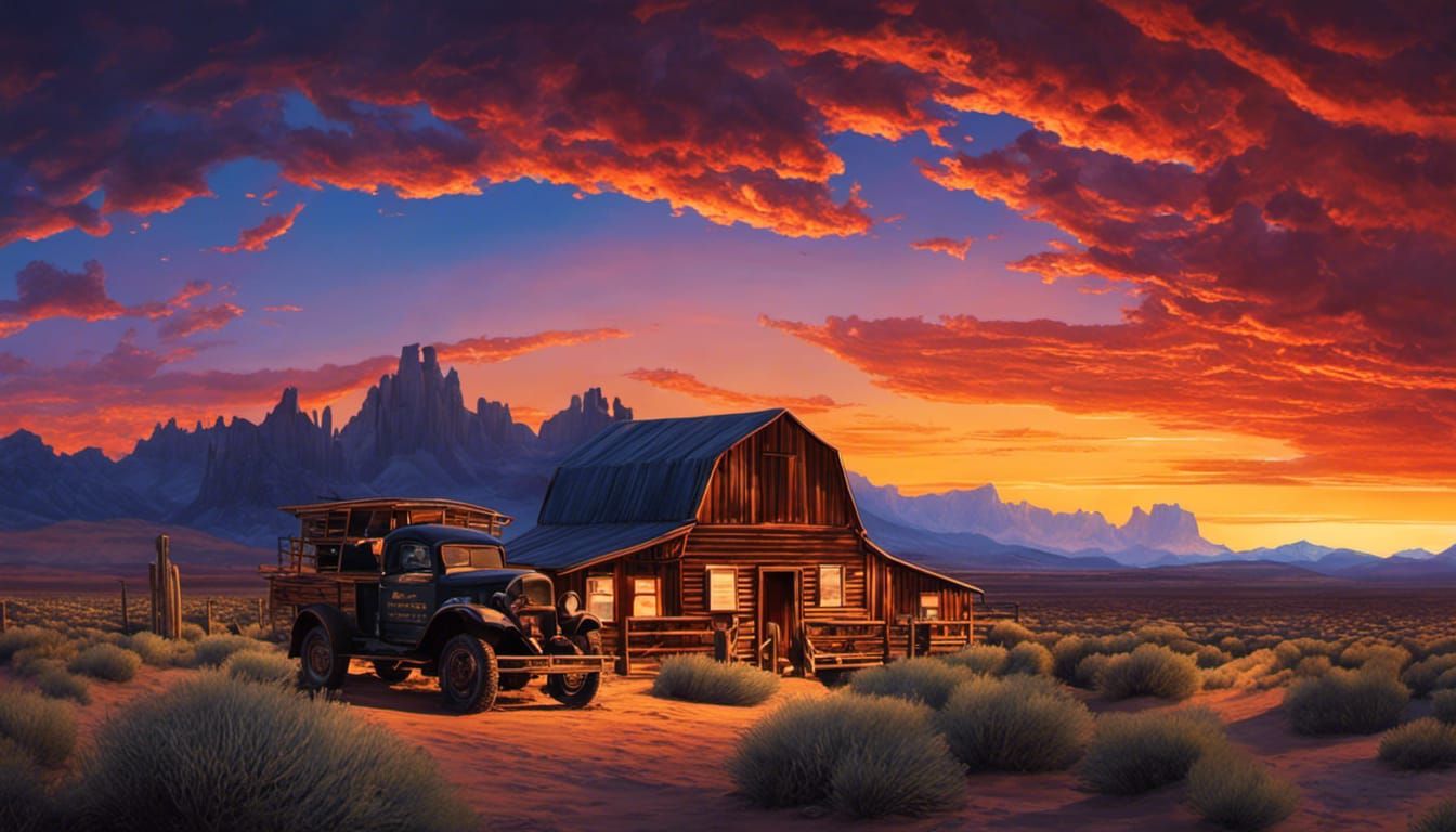 Cowgirl and Horse at Desert Campfire Comic Art