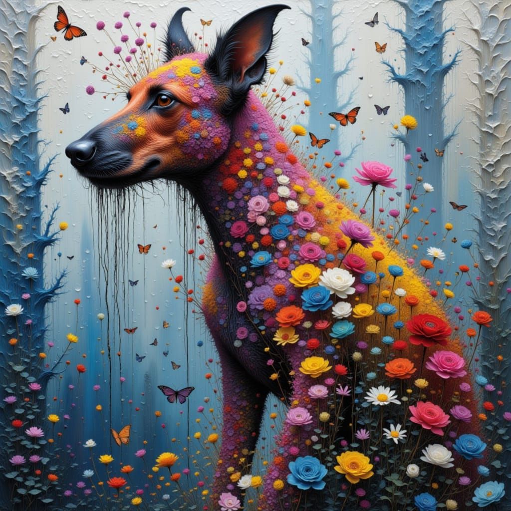 <lora:MJ7 Surreal Painting:1.0> millefiori glass Belgian Mal...