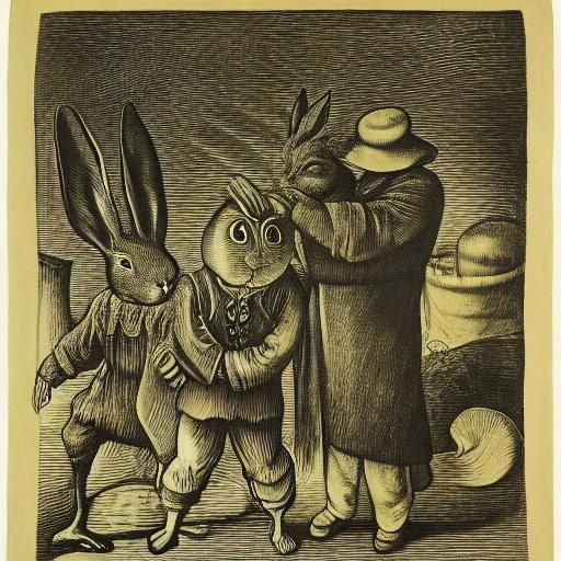 Surreal Rabbits in the Style of Old Masters
