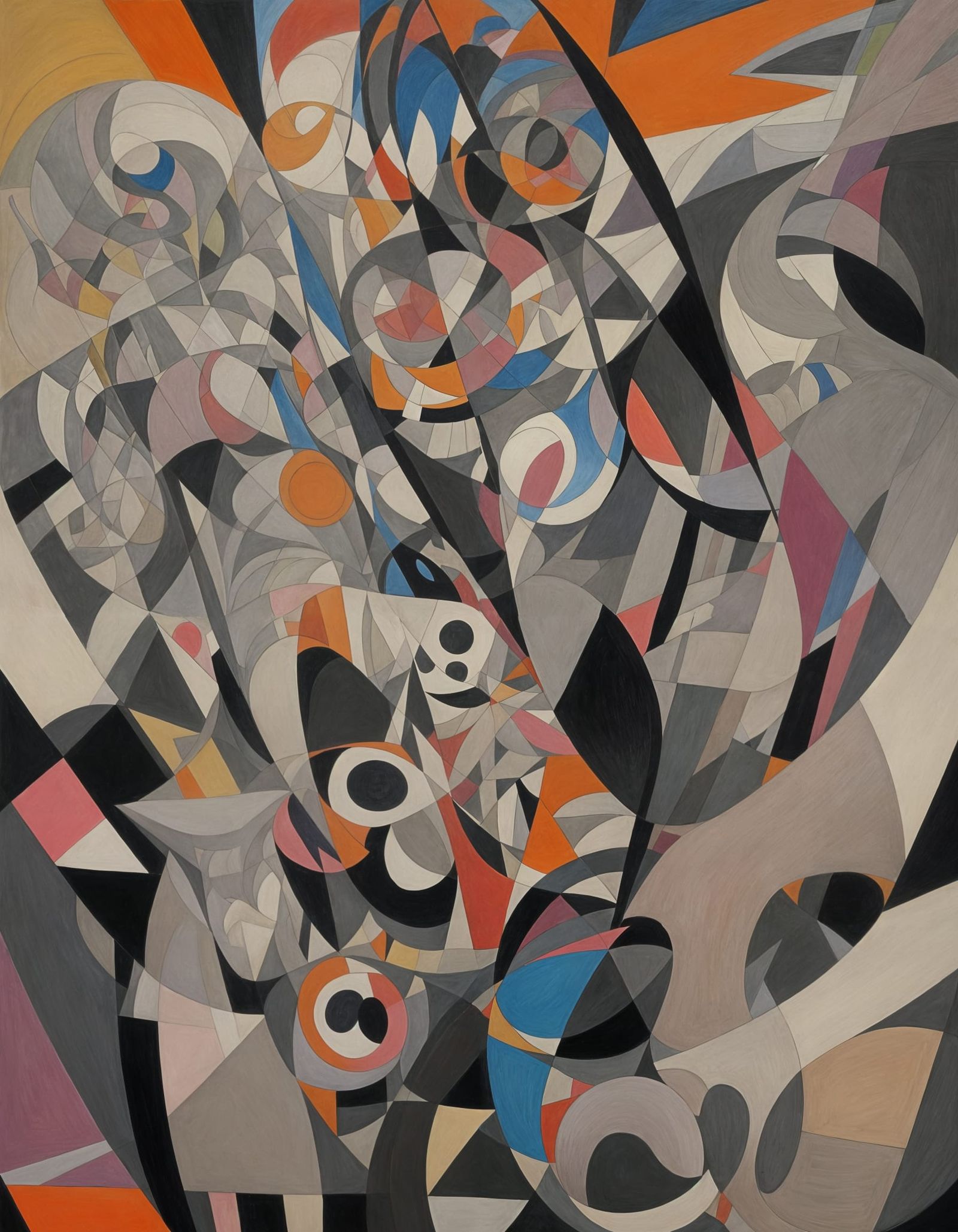 Abstract Painting in Fluorescent Colors