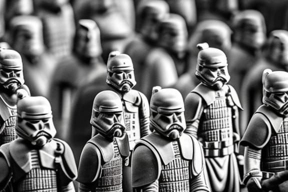 Monochrome Star Wars Troopers as Terracotta Army