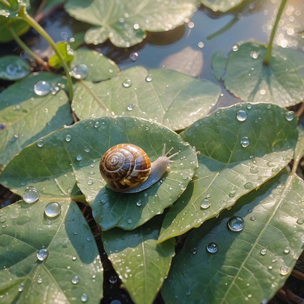 Snail Athlete in Impressionist Style