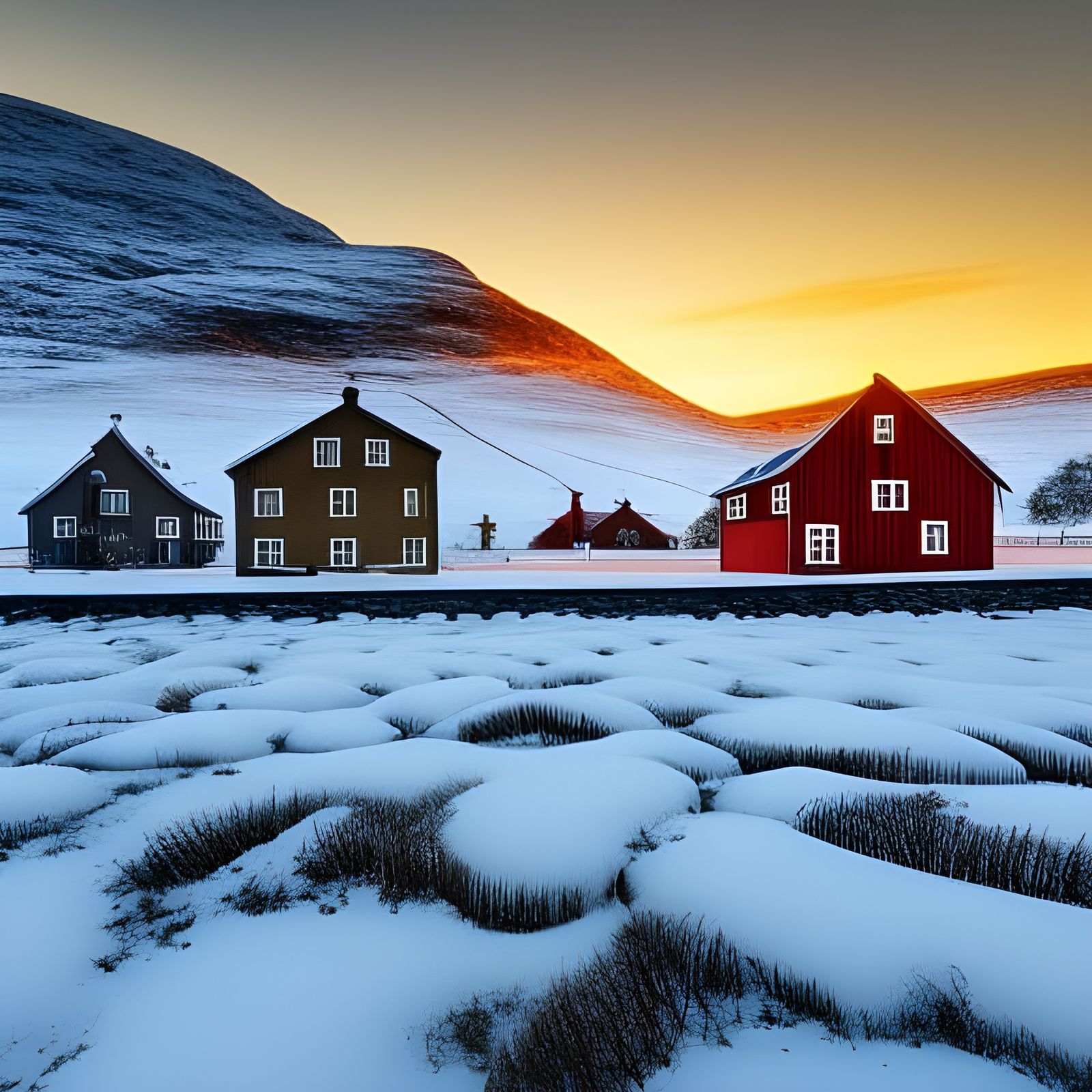 Desolate Winter Landscape Inspired by Romanticism