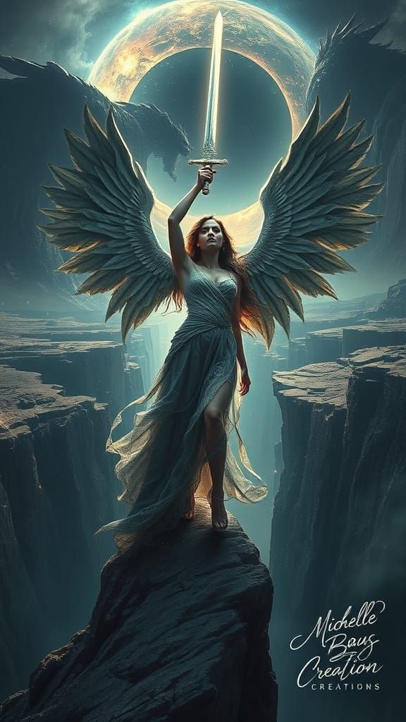 Angel Confronts Demonic Entity in Post-Apocalyptic Skies