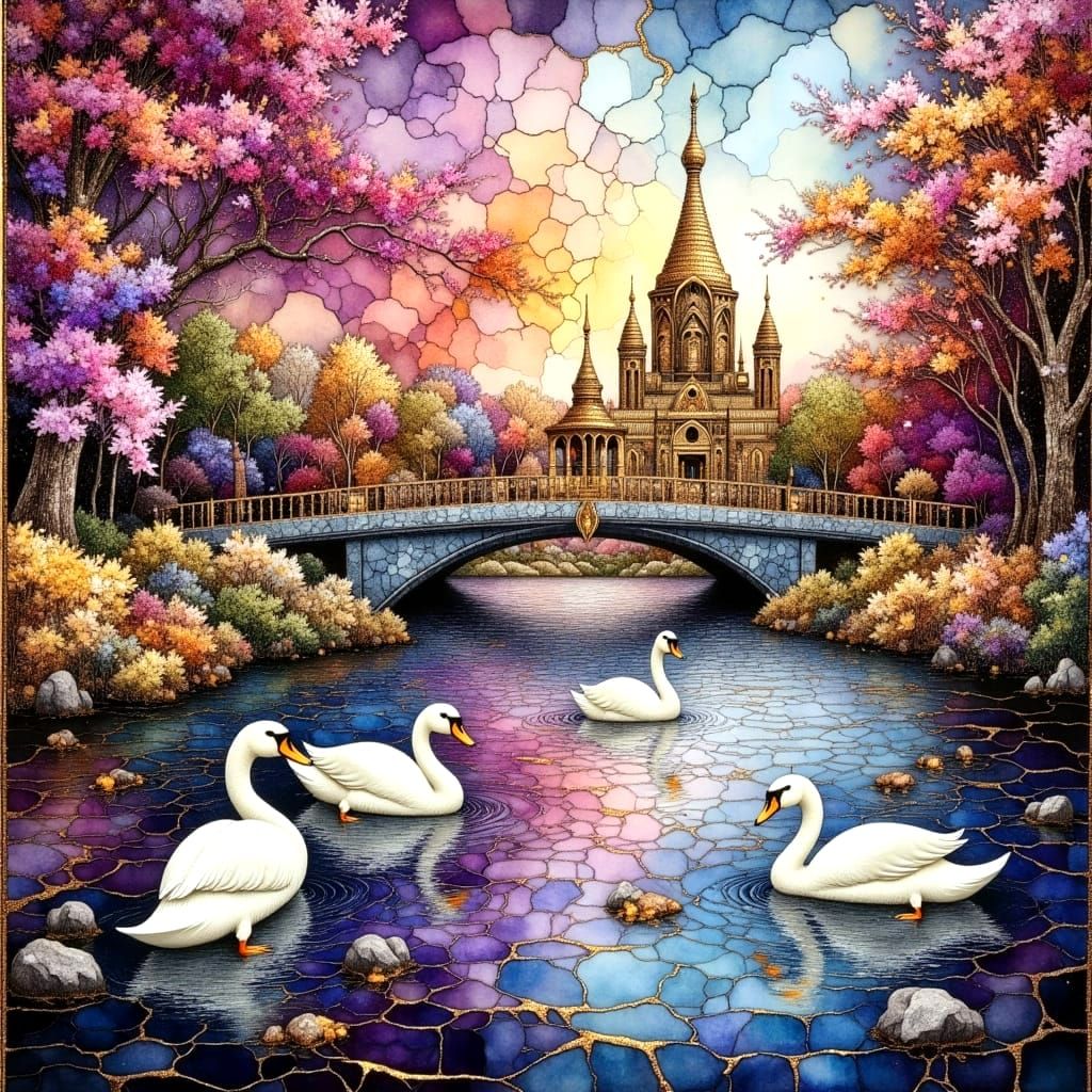 Vibrant Epic Fantasy Landscape with Plum, Magenta, and Gold ...