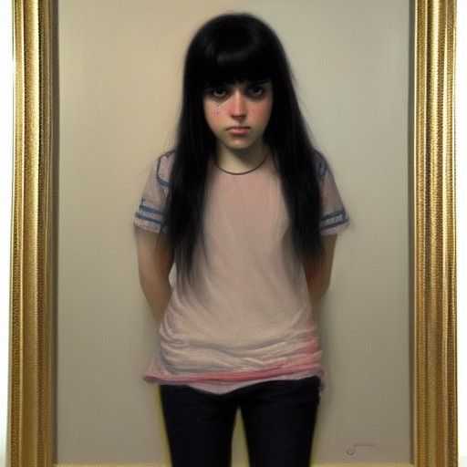 Emo Girl in Oil Painting Style