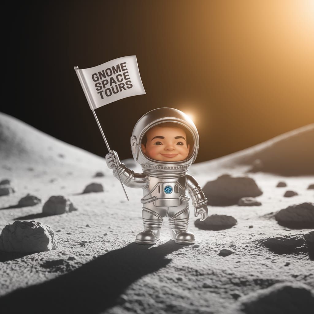 Gnome Space Explorer on the Lunar Surface