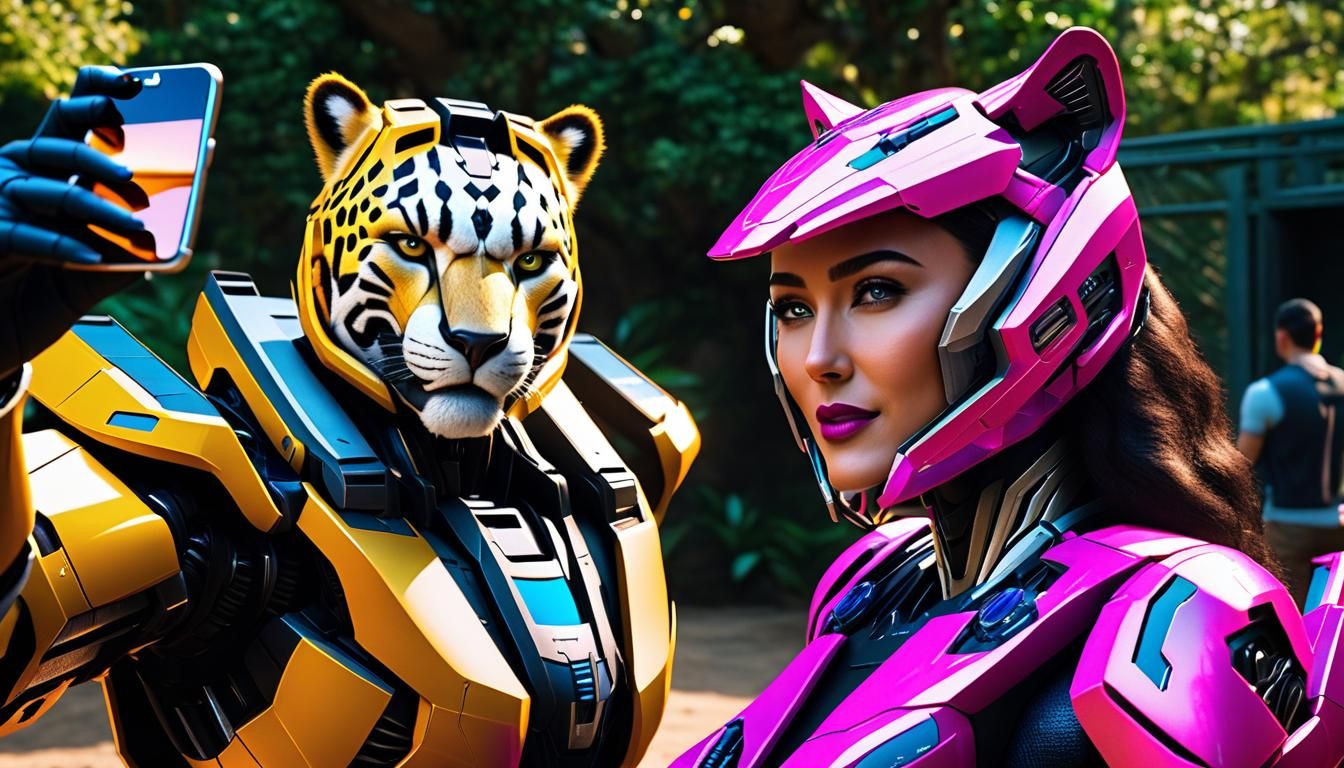 Arcee and Cheetor Selfie at the Zoo