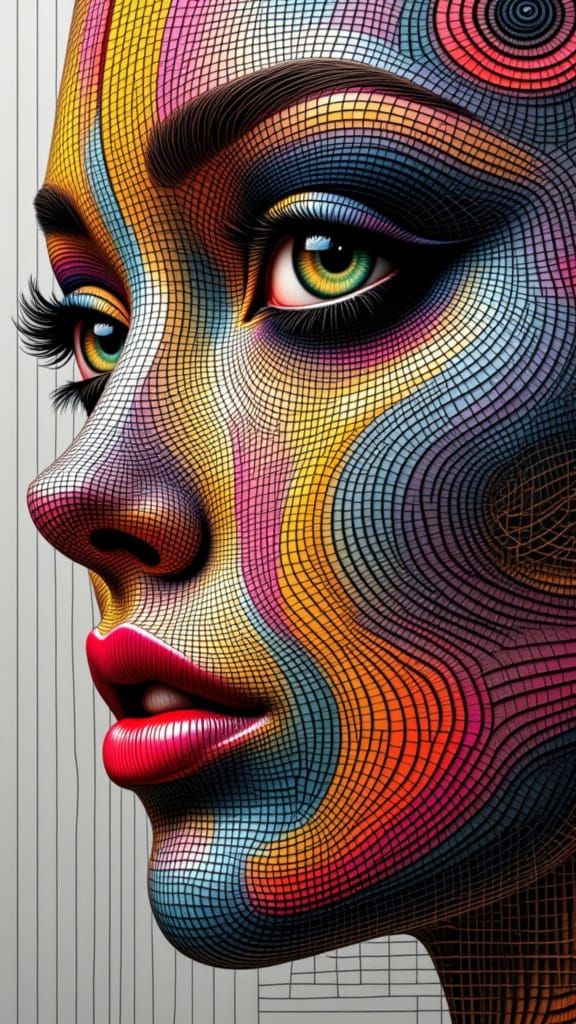 Ethereal Whirlwind Portrait in Vibrant Colors