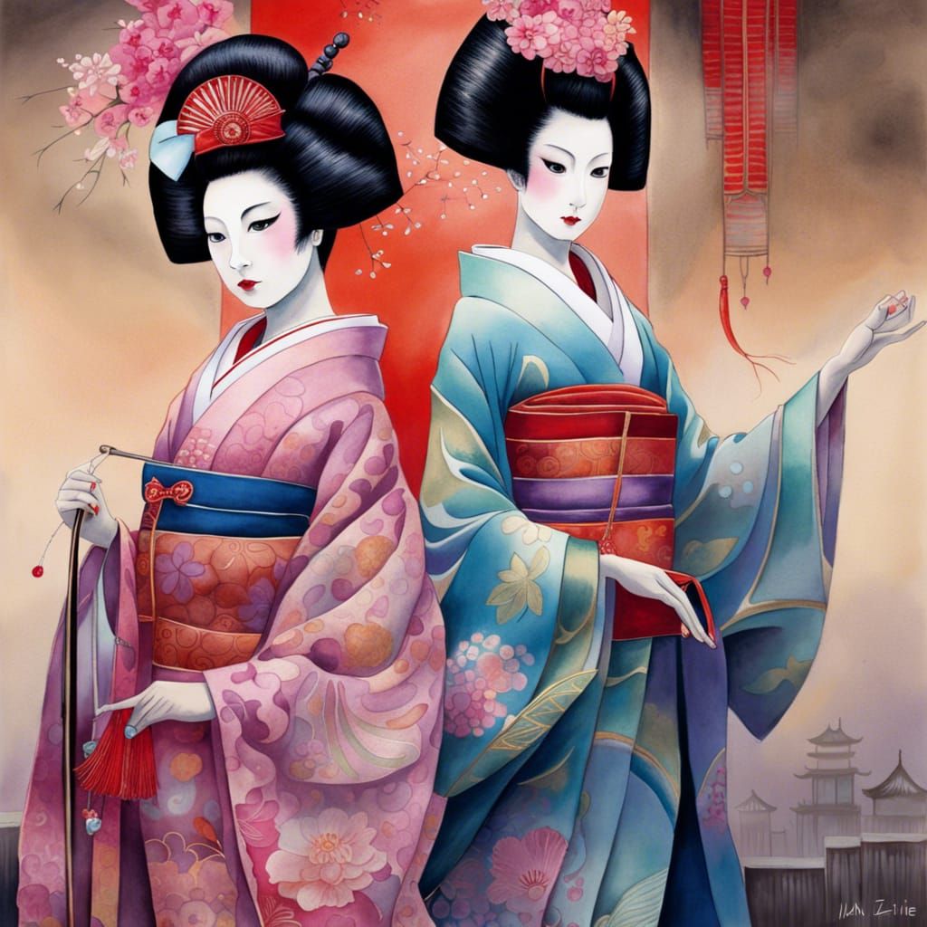 Geisha and maiko