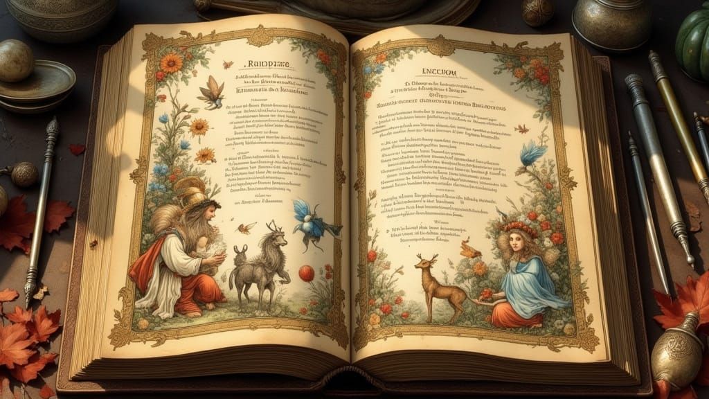 Vintage Watercolour Illustrations of Whimsical Scenes