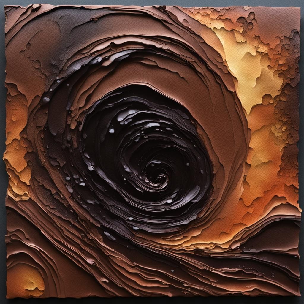 Chocolate Fountain Alcohol Ink Impasto Art