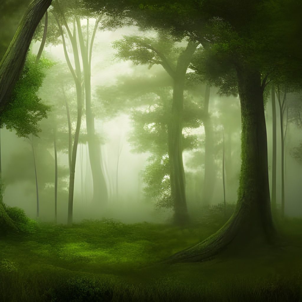 Misty Forest with Electrical Sparks, Fantasy Concept Art
