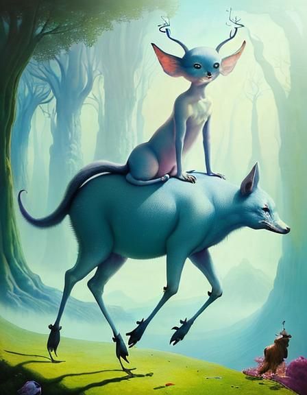 Dreamlike Utopia in Surrealist Oil Painting Style