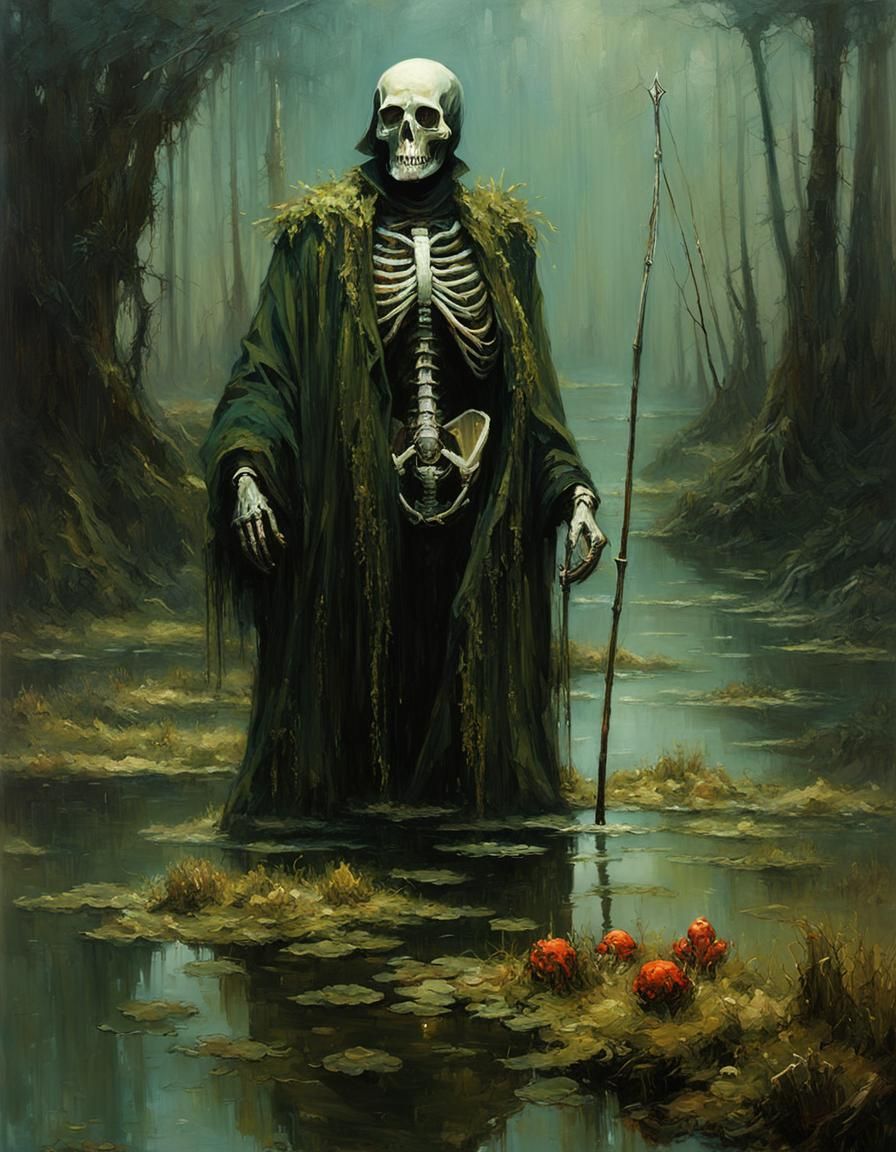 Swamp Skeleton in Ominous Waters