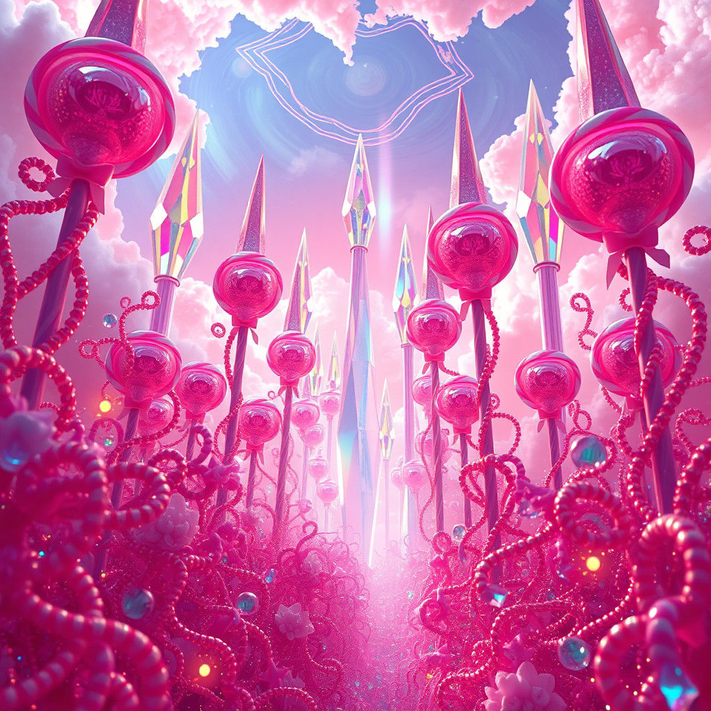 Iridescent Candy Kingdom: A Digital Art Dream