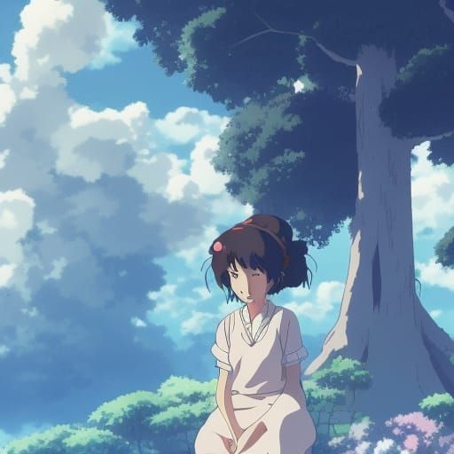 Anime Maid in Studio Ghibli Style