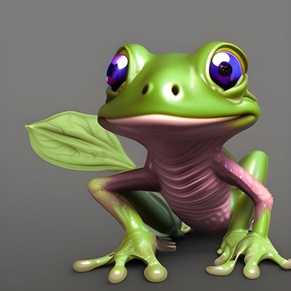 Intricate 3D Frog in Morning Sunlight