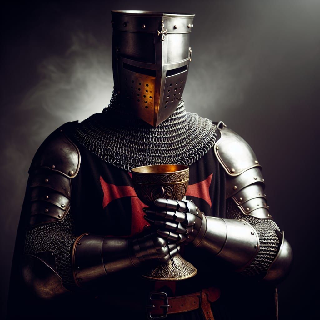Knight Templar with Holy Grail