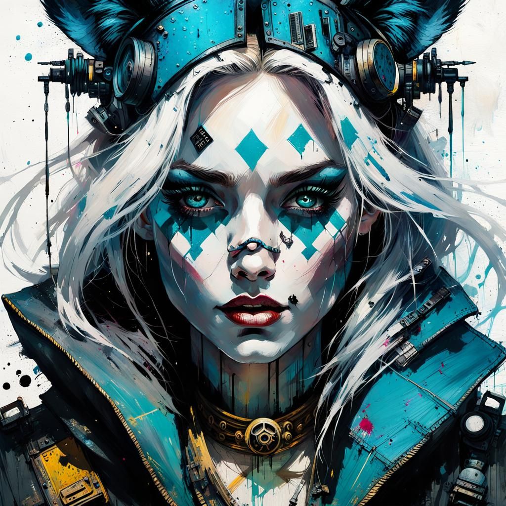 Cyberpunk Alice Portrait in Detailed Matte Painting Style