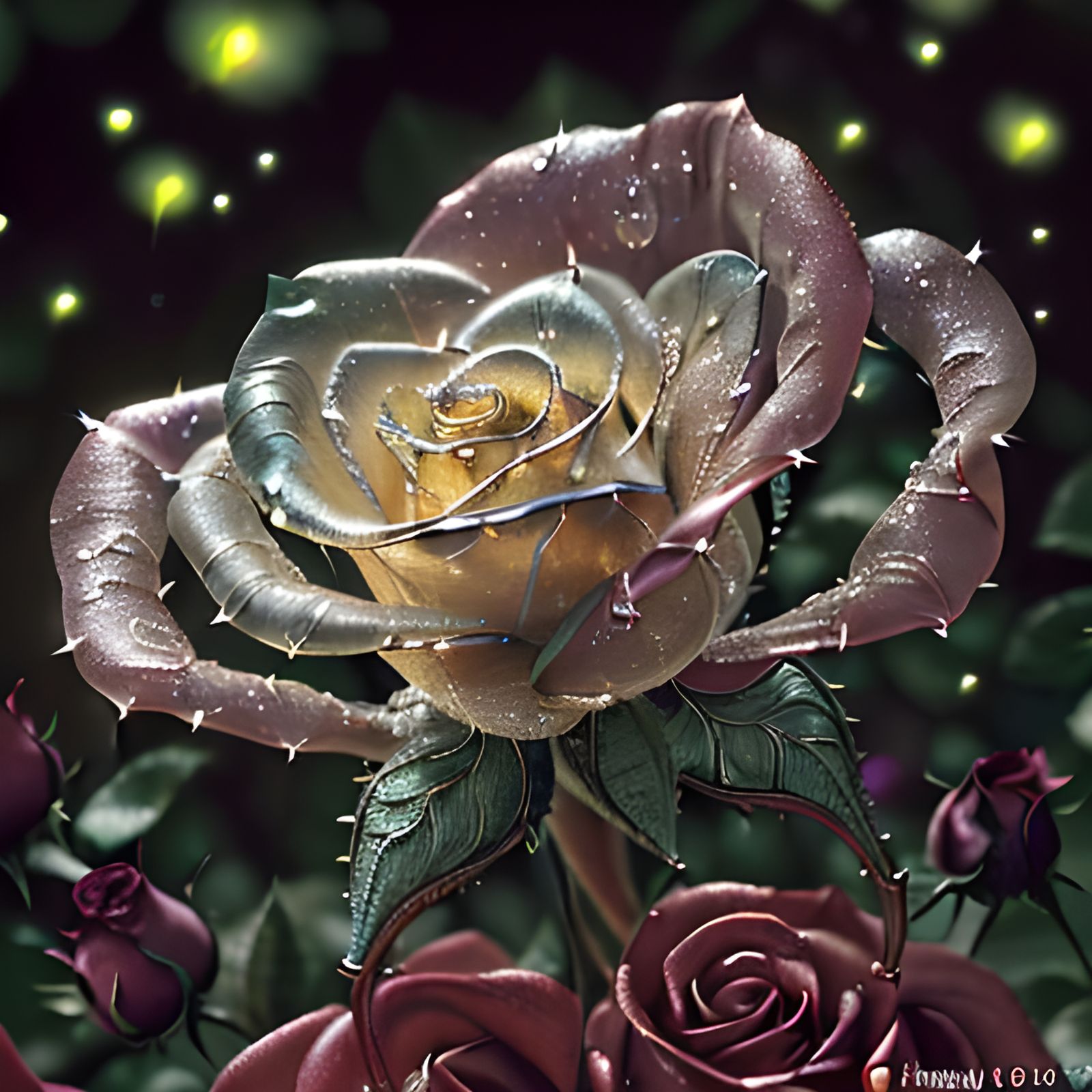 Dew drops on a Crystal Rose Petal