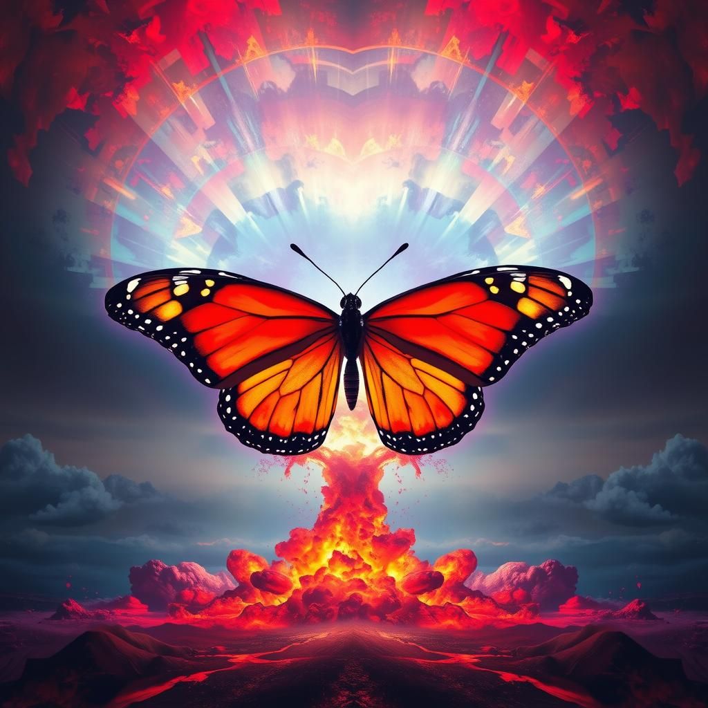 Surreal Butterfly Rises From Atomic Explosion