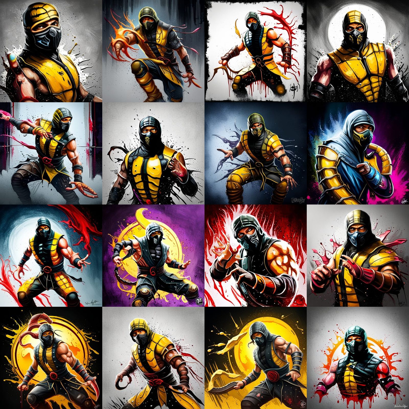 Scorpion from Mortal Kombat in Graffiti Art