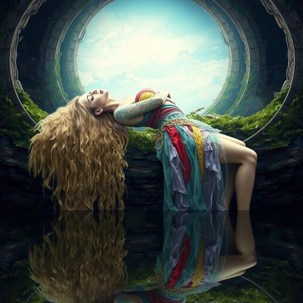 Ethereal Dryad in Dreamlike Waters, Romanticism Art