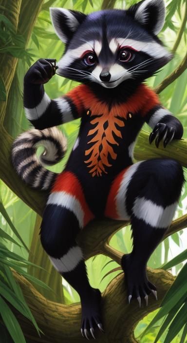 Raccoon Chameleon Hybrid Fusion: High-Quality Rendering