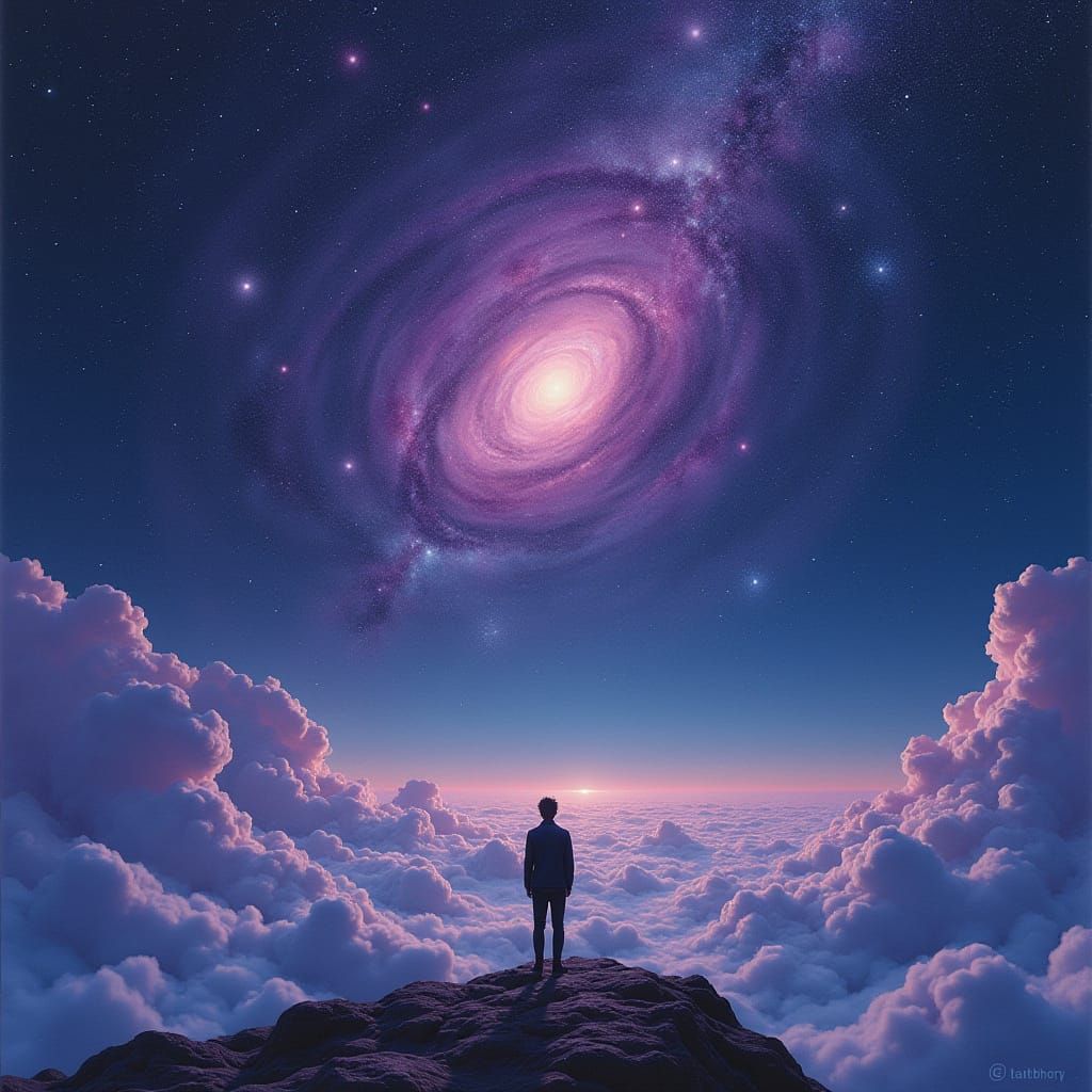 Cosmic Figure Lost in Endless Expanse