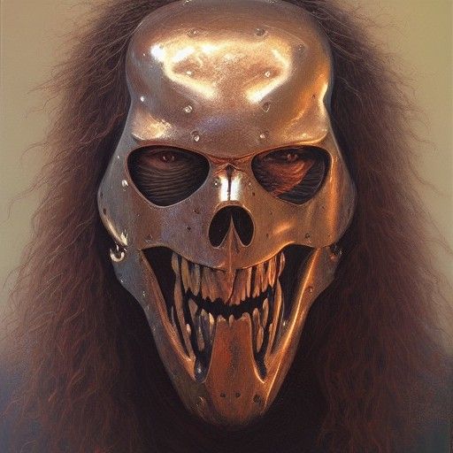 Realistic Oil Painting of a Metalhead