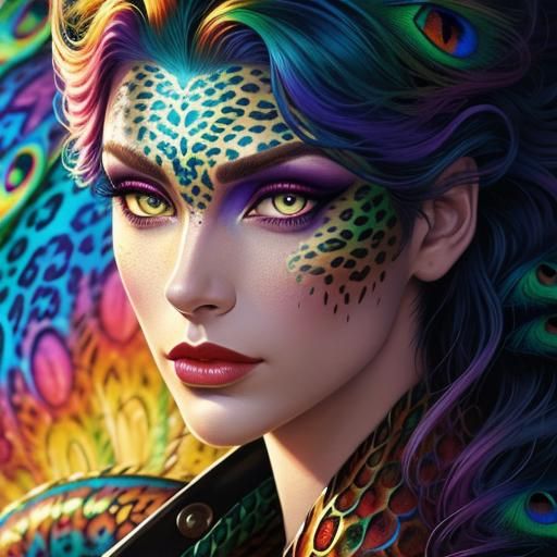 Rainbow Dragon Woman: Comic Book Art
