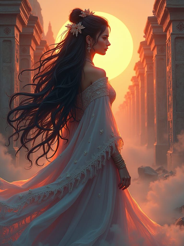 Mystical Ancient Princess in Anime Style