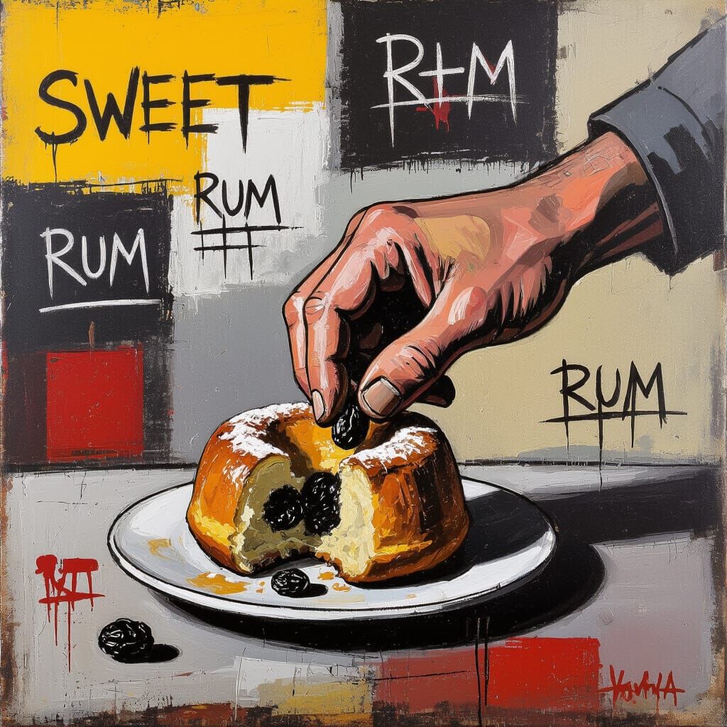 Neo-Expressionist Worker's Hand as Basquiat Painting