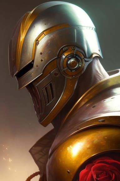 Rose Knight Portrait in Hyperdetailed Style