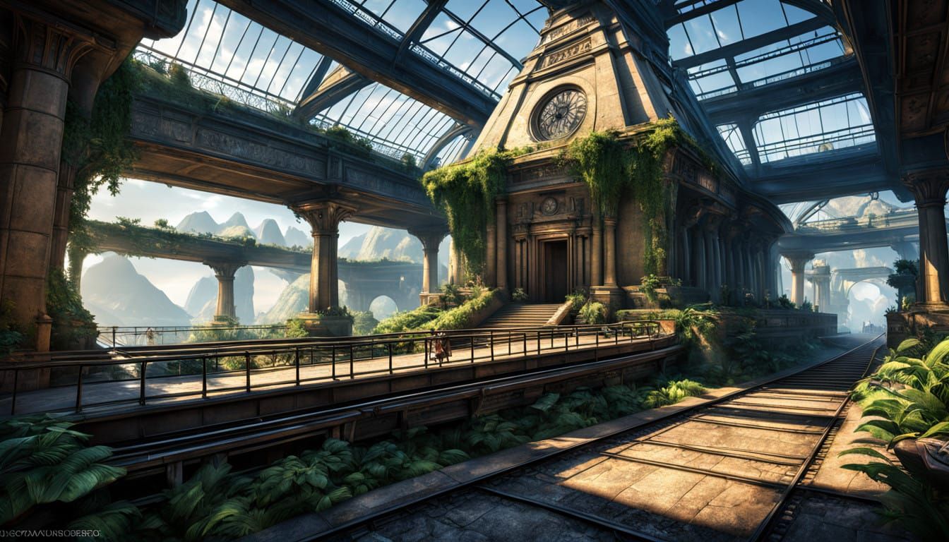 Epic Pyramids Amidst Lush Metropolis in Cinematic HDR