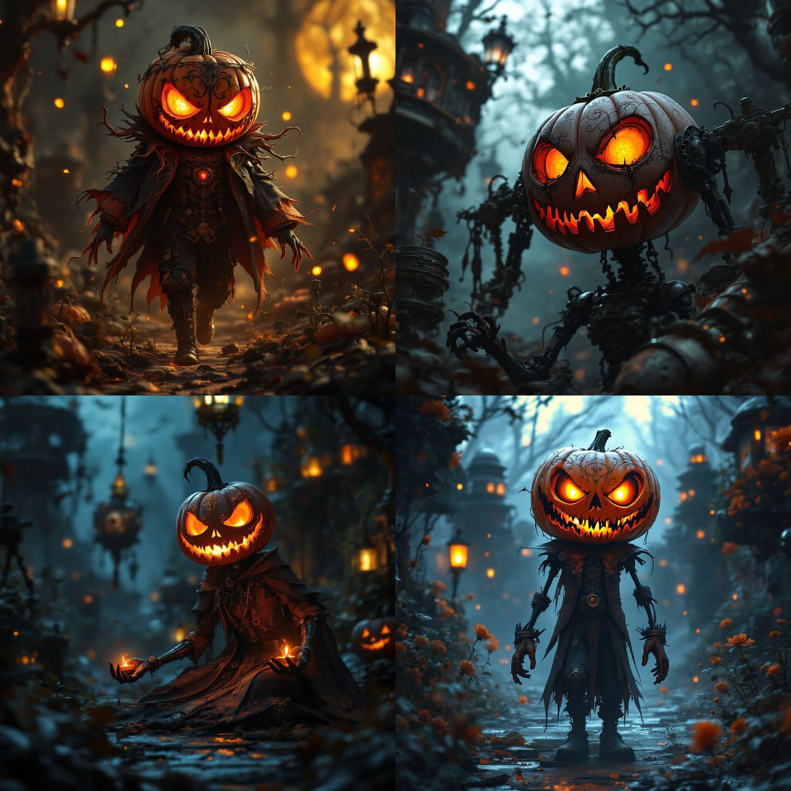 Steampunk Jack-o'-Lantern with Victorian Designs