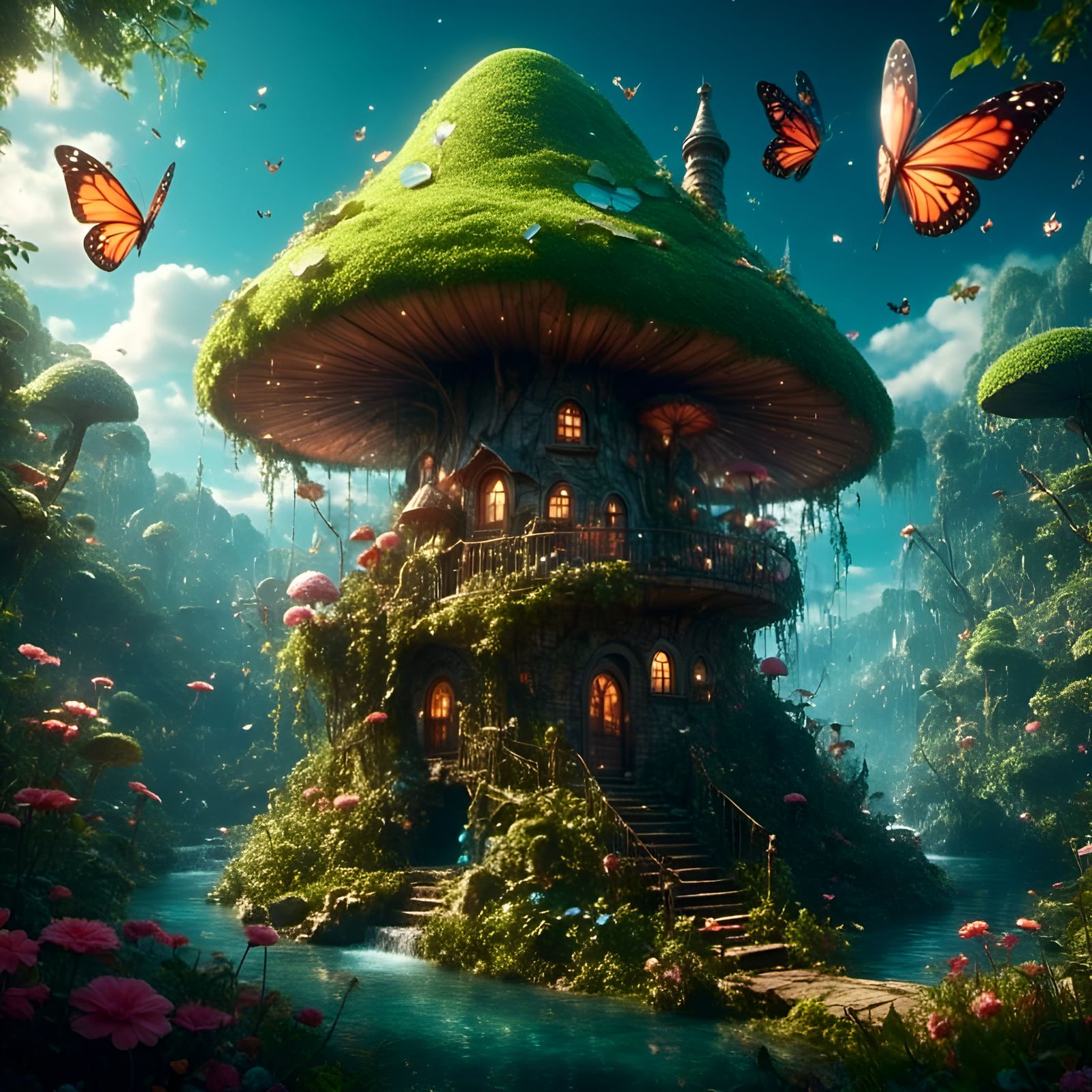 Whimsical Fairy Wonderland in Animation Style