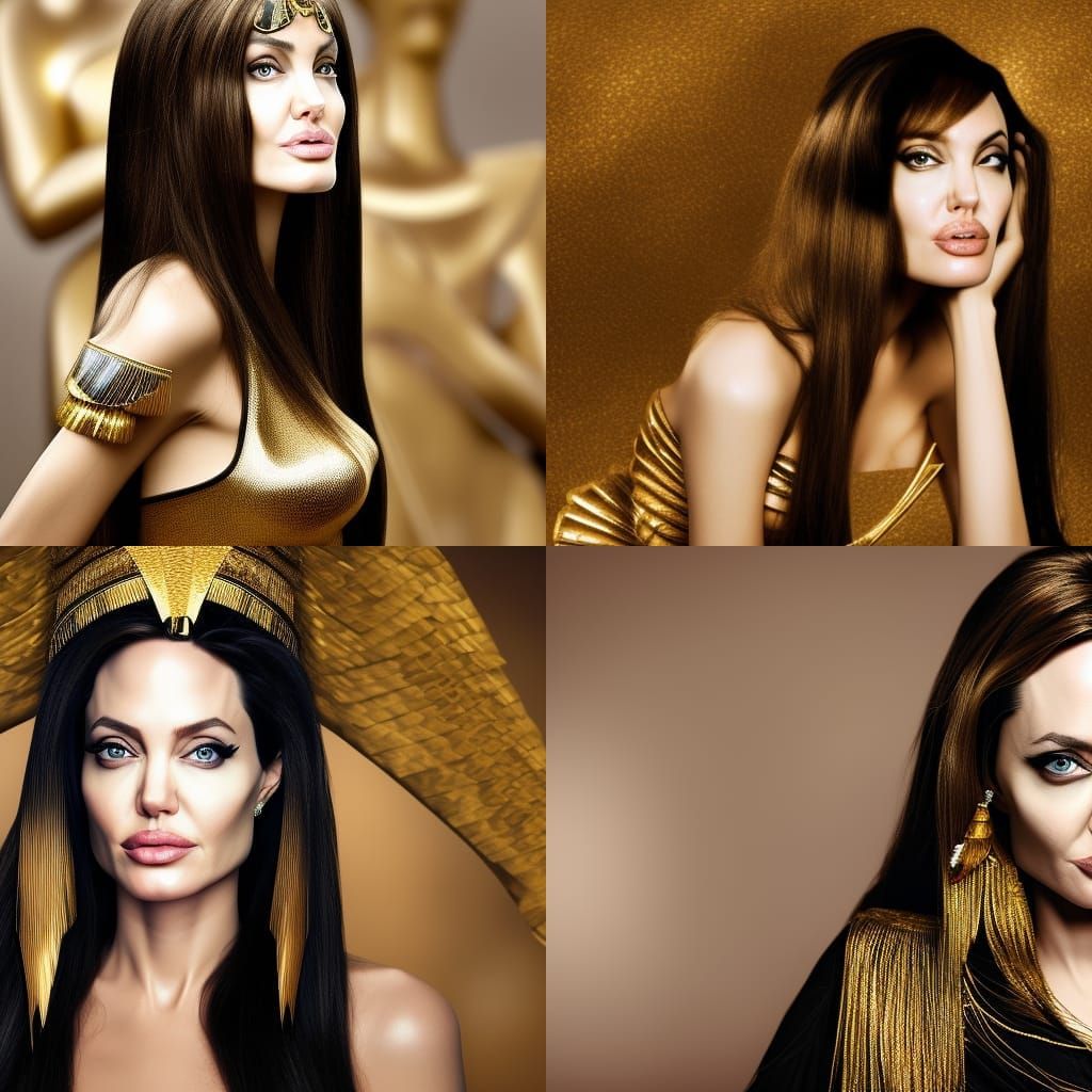 Cleopatra Portrait with Golden Hair, Professional Photograph...