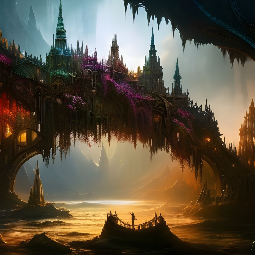 Intricate Faerie Boat Fantasy Artwork