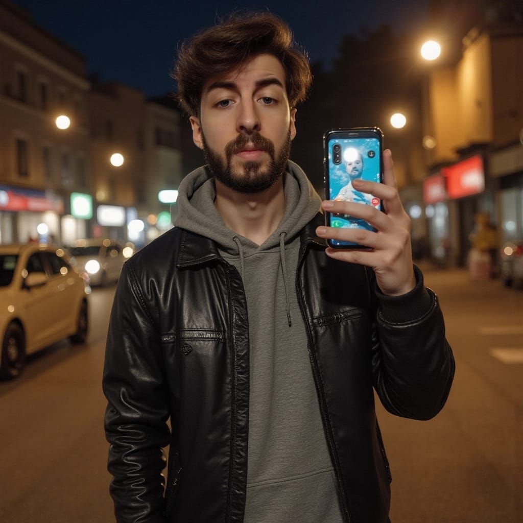 Trendy Influencer in Hyperrealistic Urban Landscapes