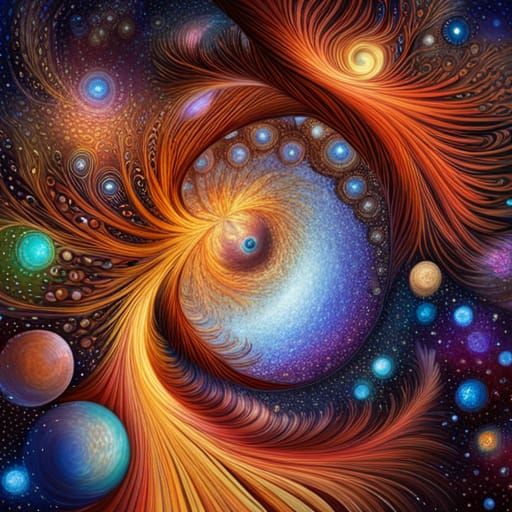 Phoenixes and Owl Babies in Fractal Anime Art