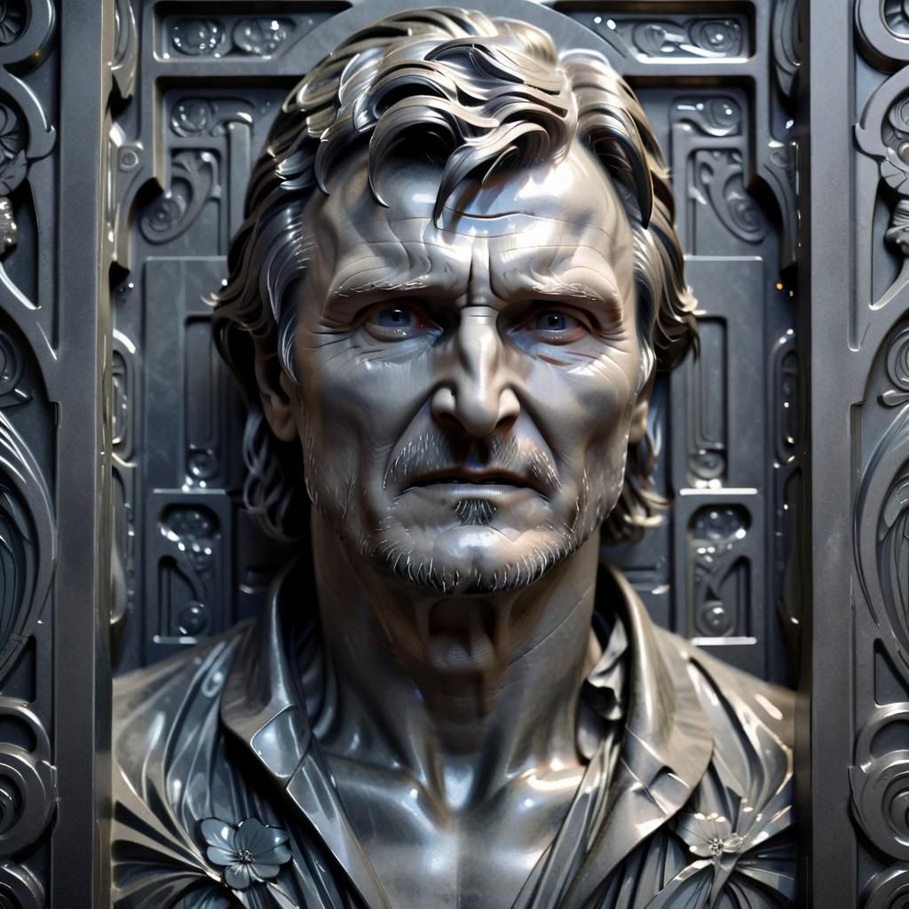 Liam Neeson in Carbonite, Art Nouveau Style