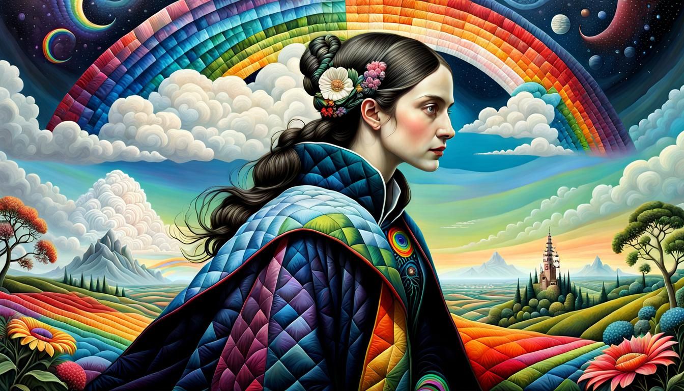 Quilted Fractal Landscape Inspired by Arcanepunk Masters