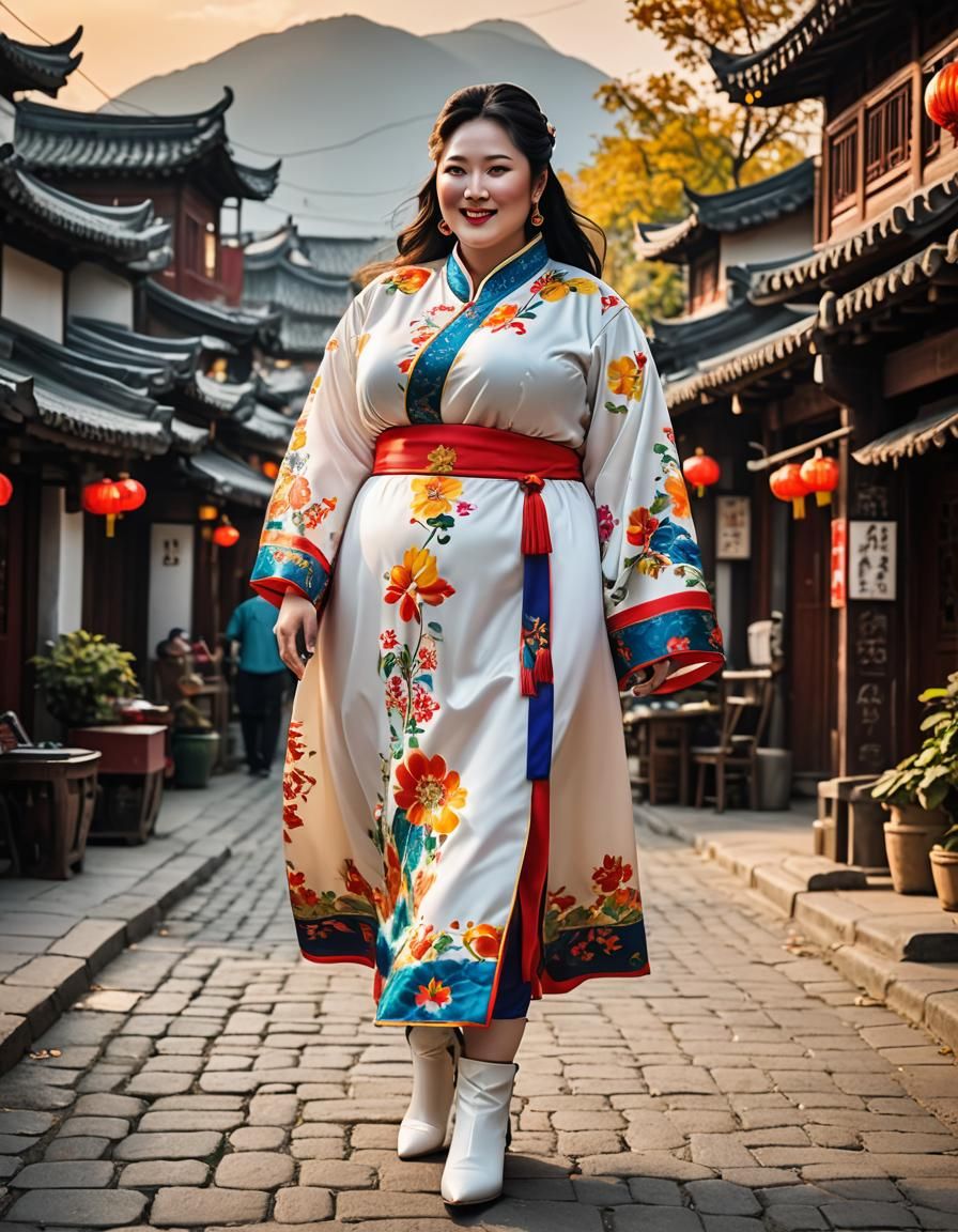 Cinematic Portrait of Woman in Chinese Dress