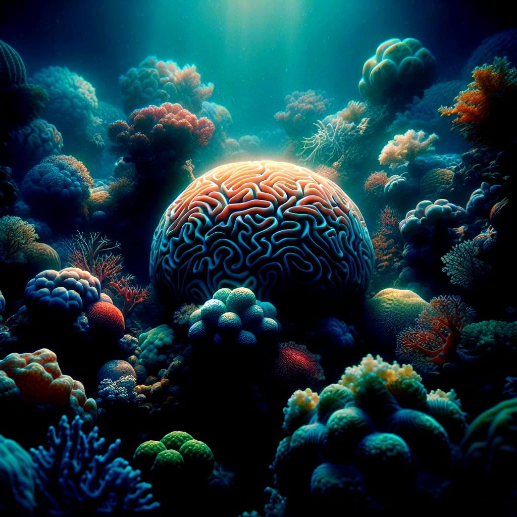 Vibrant Coral Reef Scene in Cinematic Style