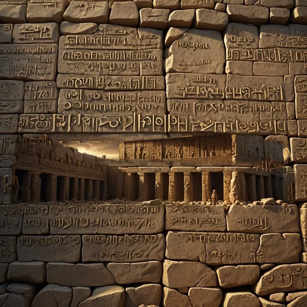 Aramaic Inscription: Mene Mene Tekel Upharsin in Digital Art