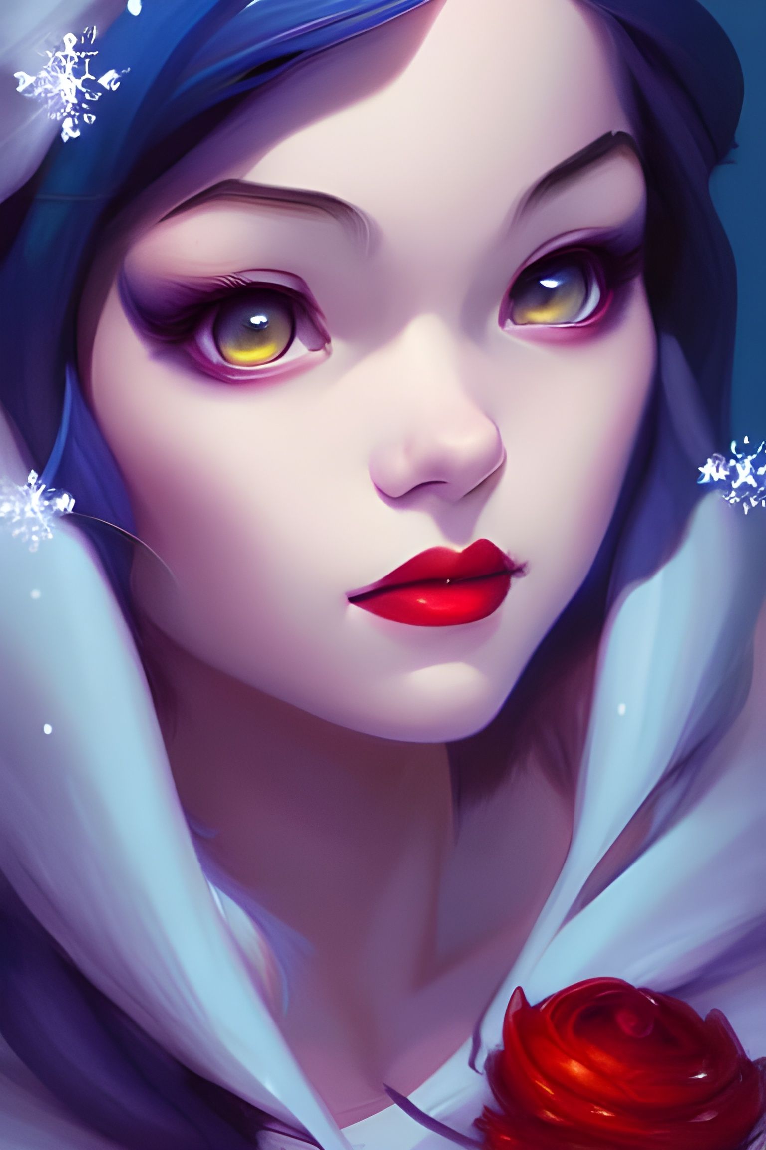 Detailed Portrait of Snow White, Digital Art