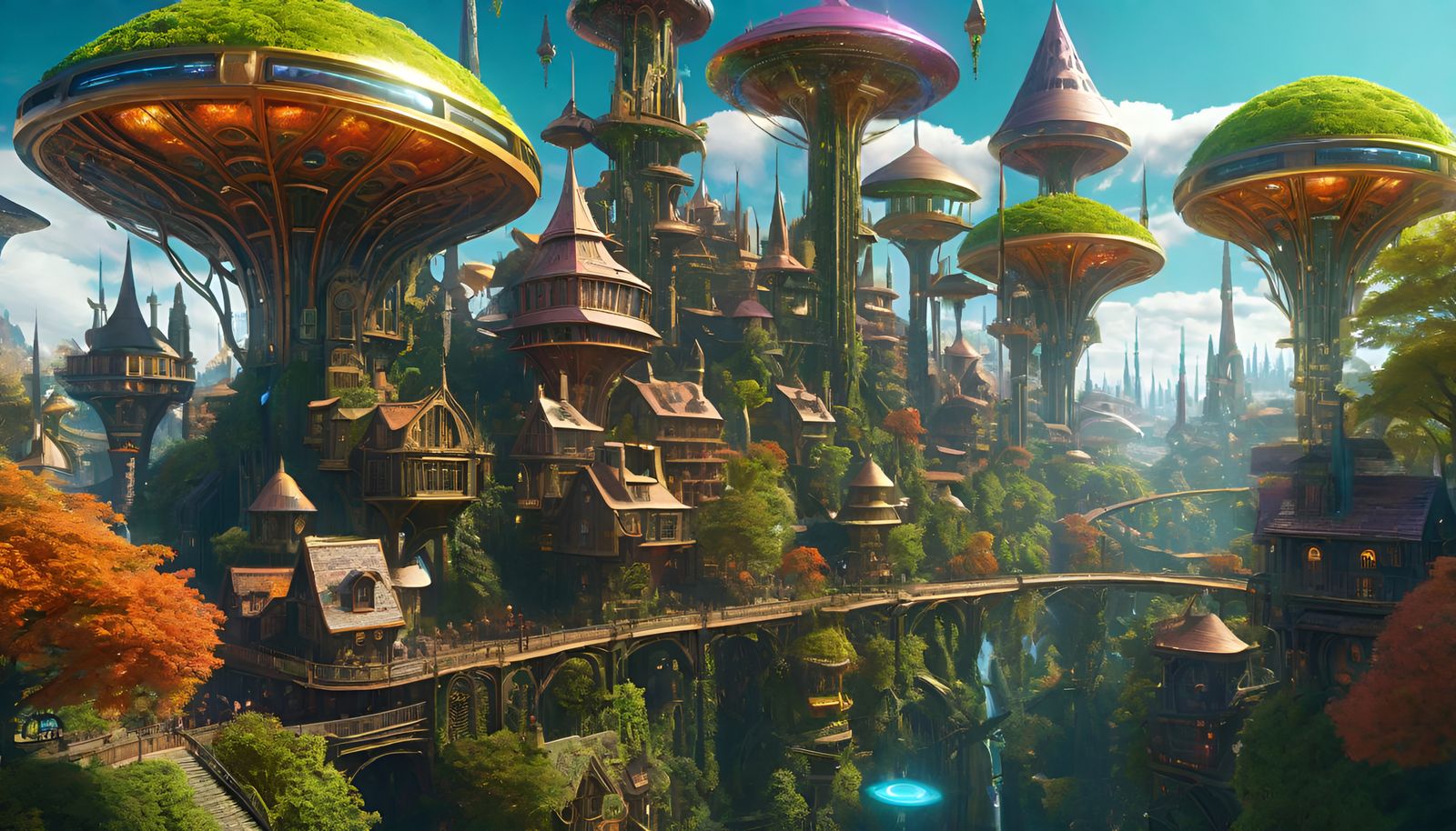 Ethereal Sky Village Blends Elven Architecture with Alien St...